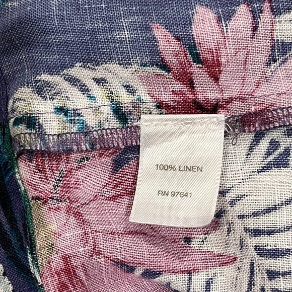 J Jill Love Linen Purple Tropical Floral Sleeveless Dress, 1X - Picture 5 of 11